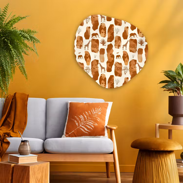 Organisch schilderij - Glas - Terracotta - Safari - Dieren - Patroon — 3