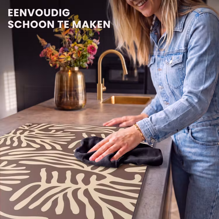 Inductie beschermer en spatscherm (2in1) - Bruin - Koraal - Expressief - Patroon — 5