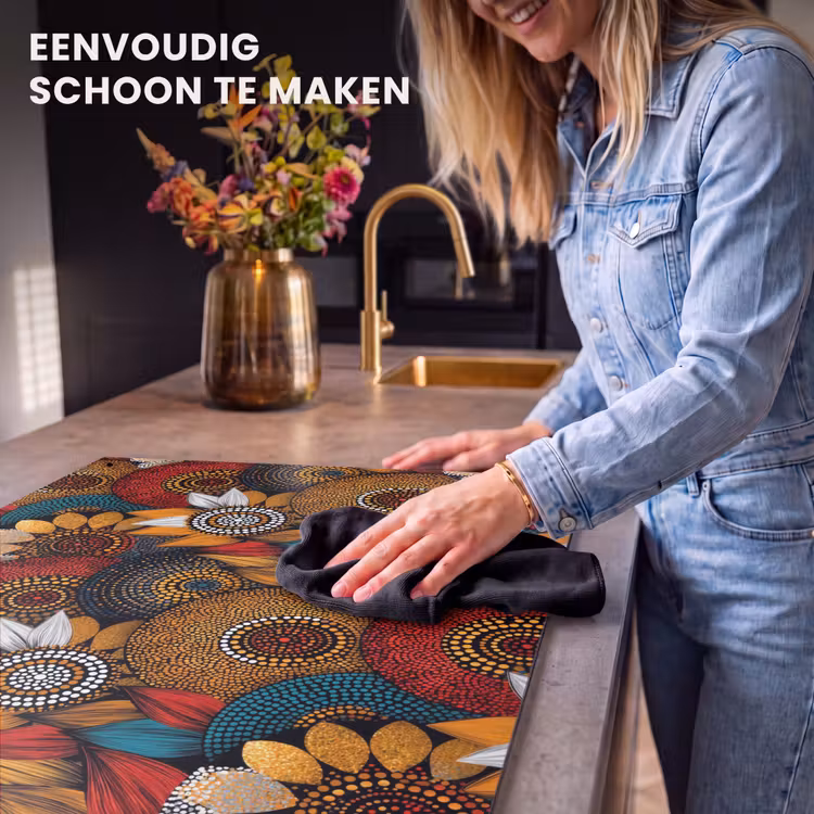 Inductie beschermer en spatscherm (2in1) - Kleurrijk - Aboriginal - Dot Painting - Botanisch - Patroon — 5