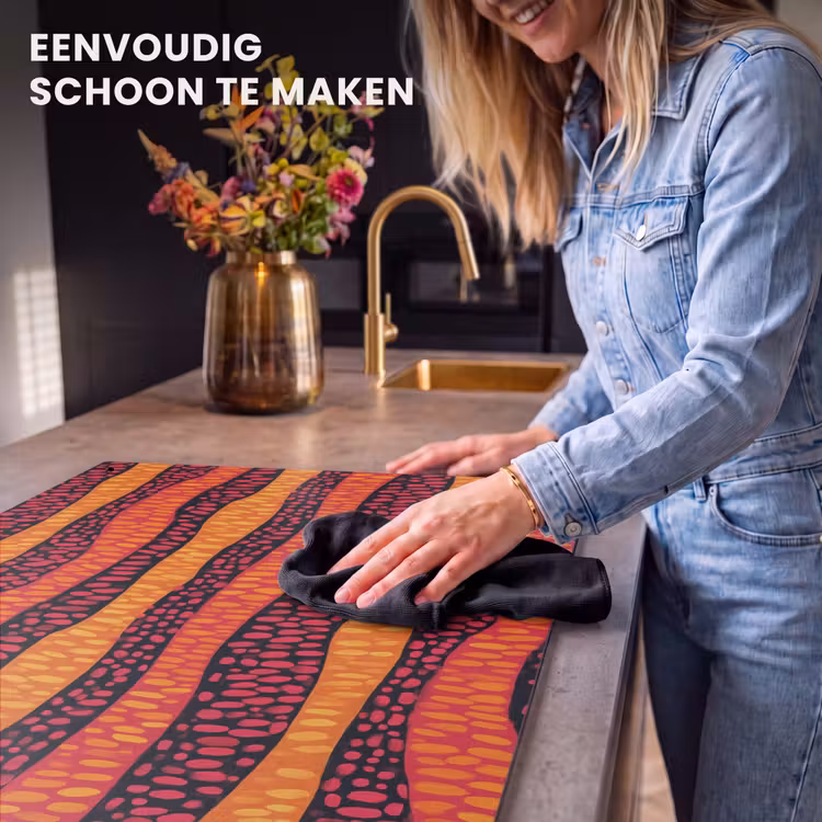 Inductie beschermer en spatscherm (2in1) - Oranje - Roze - Expressief - Patroon — 5