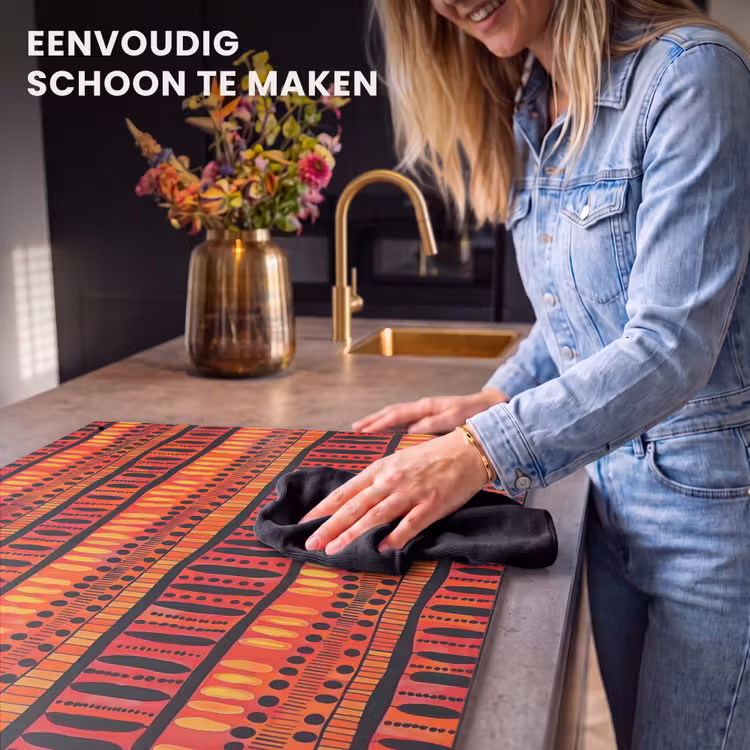 Inductie beschermer en spatscherm (2in1) - Rood - Oranje - Etnisch - Expressief - Patroon — 5