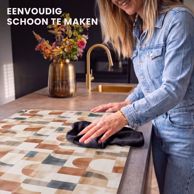 Inductie beschermer en spatscherm (2in1) - Terracotta - Geometrisch - Aquarel - Textuur — 5