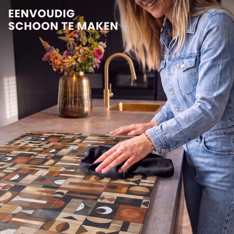 Inductie beschermer en spatscherm (2in1) - Terracotta - Geometrisch - Mid-Century - Patroon — 5