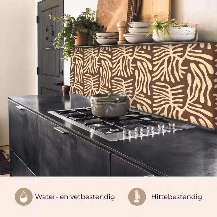 Keuken achterwand - Bruin - Koraal - Expressief - Patroon — 3