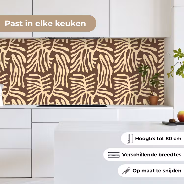 Keuken achterwand - Bruin - Koraal - Expressief - Patroon — 4