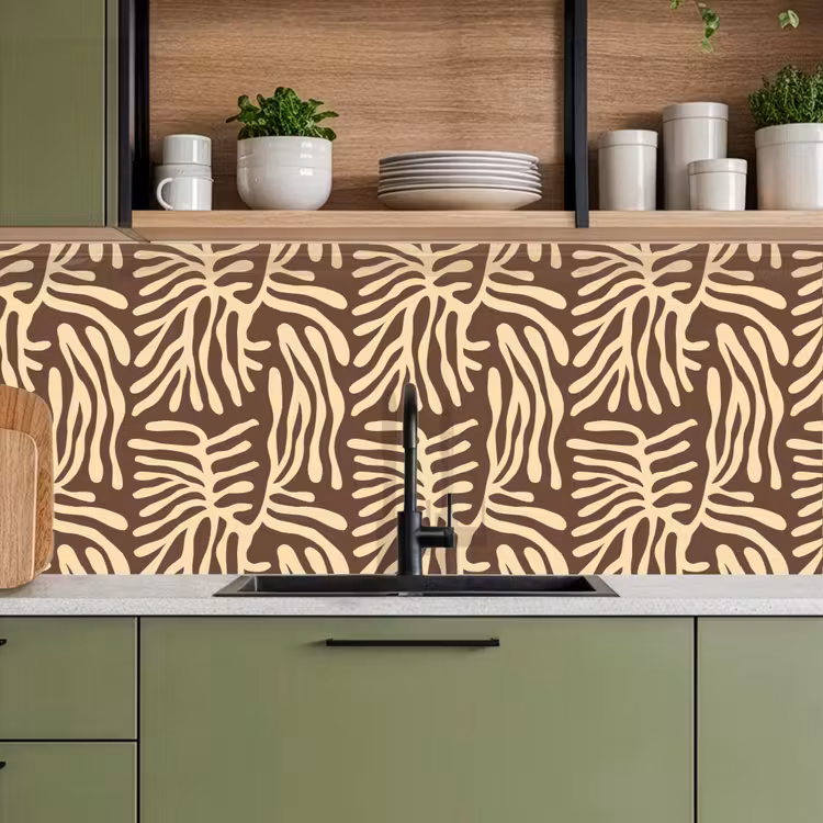 Keuken achterwand - Bruin - Koraal - Expressief - Patroon — 5