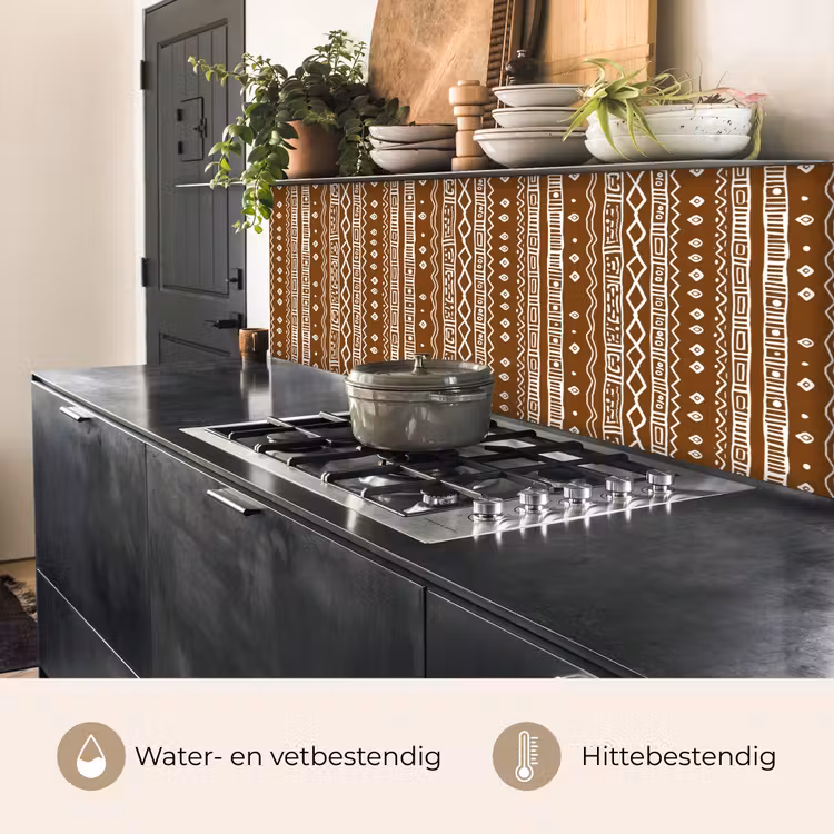 Keuken achterwand - Chocoladebruin - Etnisch - Tribaal - Patroon — 3