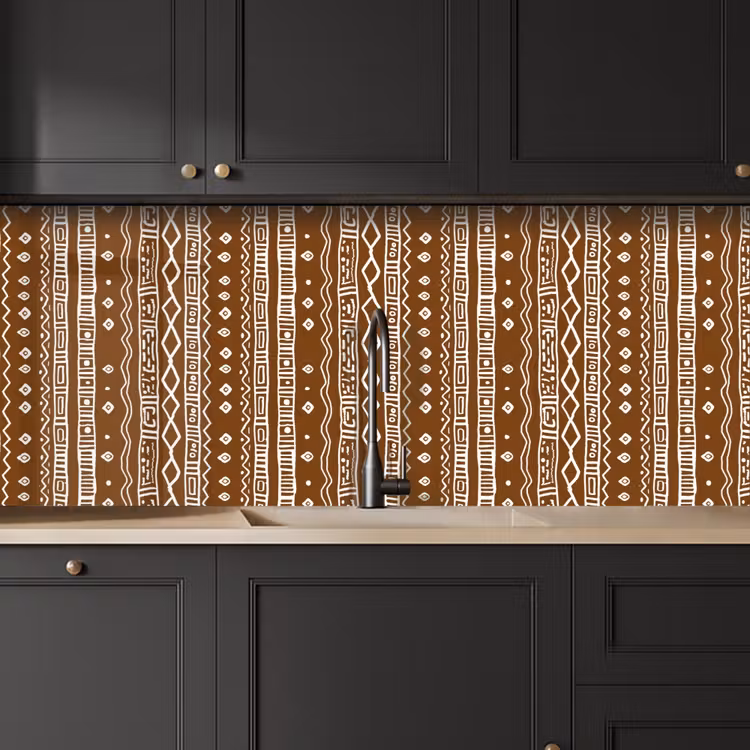 Keuken achterwand - Chocoladebruin - Etnisch - Tribaal - Patroon — 6