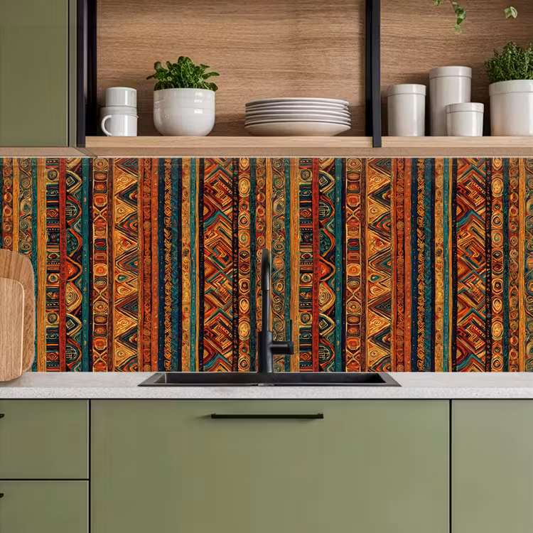 Keuken achterwand - Kleurrijk - Etnisch - Folkloristisch - Patroon — 5