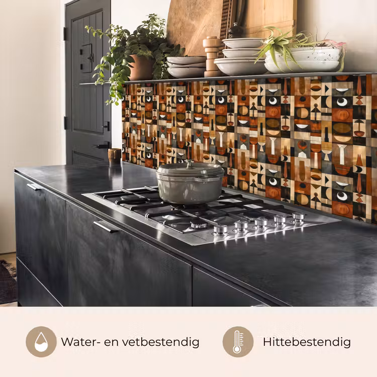 Keuken achterwand - Terracotta - Geometrisch - Mid-Century - Patroon — 3