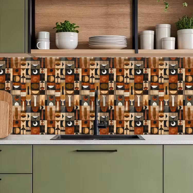 Keuken achterwand - Terracotta - Geometrisch - Mid-Century - Patroon — 5