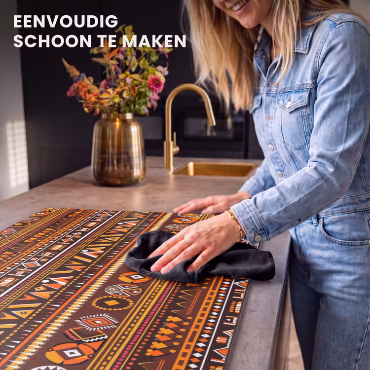 Inductie beschermer en spatscherm (2in1) - Oranje - Etnisch - Tribaal - Geometrisch - Patroon — 5