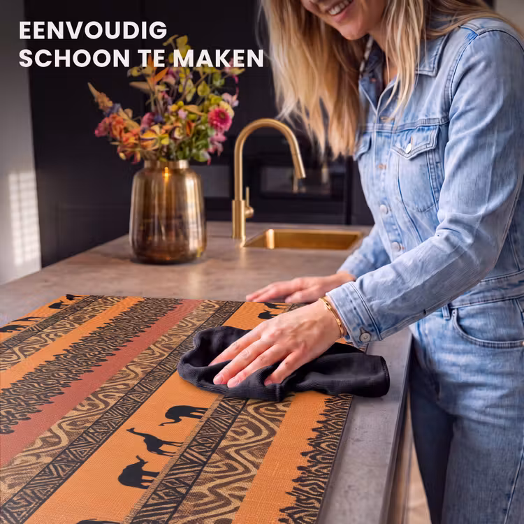 Inductie beschermer en spatscherm (2in1) - Oranje - Safari - Afrikaans - Dieren - Patroon — 5