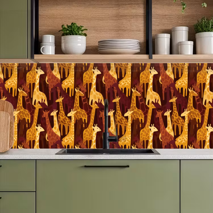 Keuken achterwand - Bruin - Giraffen - Safari - Patroon — 5