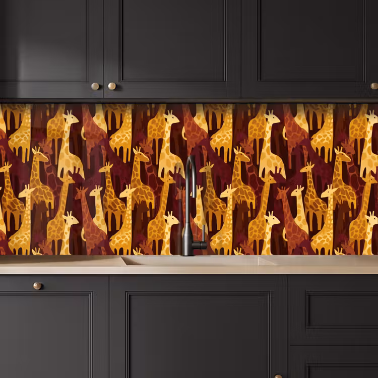 Keuken achterwand - Bruin - Giraffen - Safari - Patroon — 6