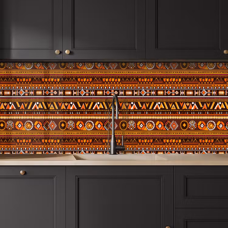 Keuken achterwand - Oranje - Etnisch - Tribaal - Geometrisch - Patroon — 6
