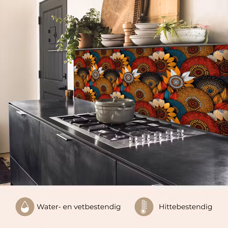 Keuken achterwand - Kleurrijk - Aboriginal - Dot Painting - Botanisch - Patroon — 3