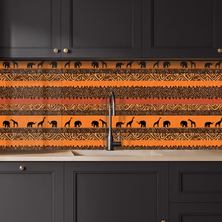 Keuken achterwand - Oranje - Safari - Afrikaans - Dieren - Patroon — 6