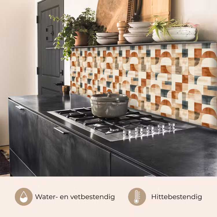 Keuken achterwand - Terracotta - Geometrisch - Aquarel - Textuur — 3