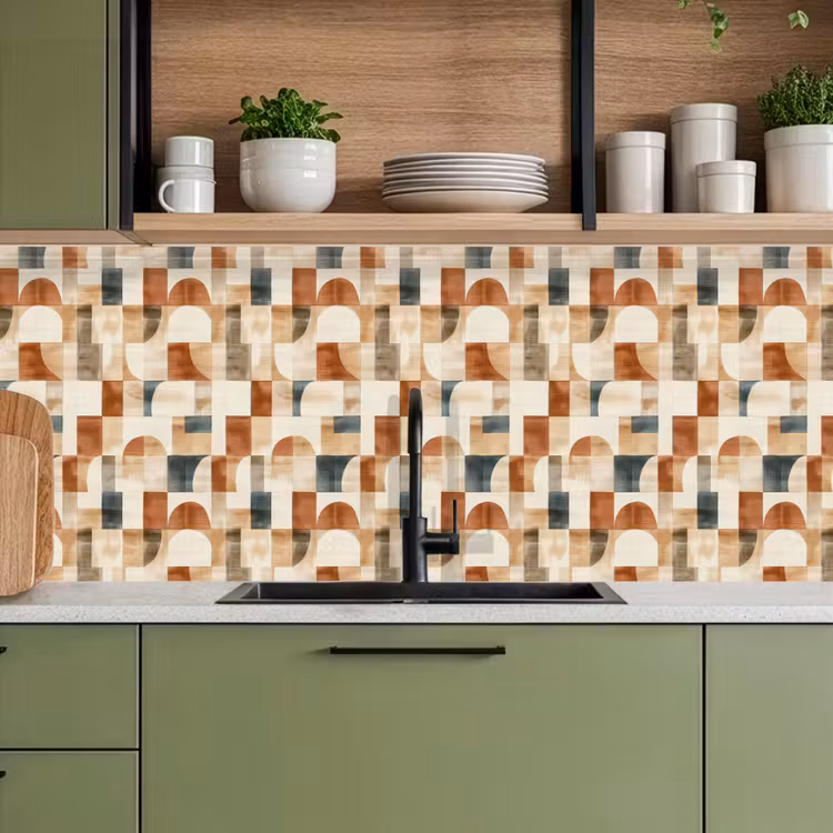 Keuken achterwand - Terracotta - Geometrisch - Aquarel - Textuur — 5