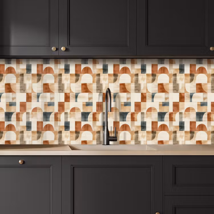 Keuken achterwand - Terracotta - Geometrisch - Aquarel - Textuur — 6