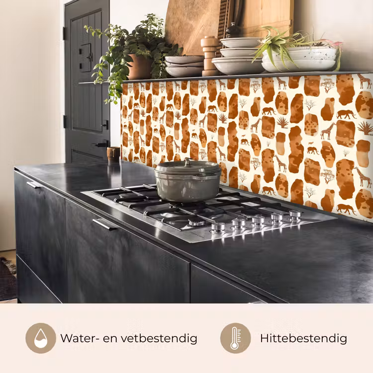 Keuken achterwand - Terracotta - Safari - Dieren - Patroon — 3