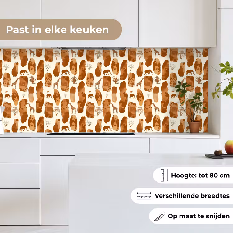 Keuken achterwand - Terracotta - Safari - Dieren - Patroon — 4