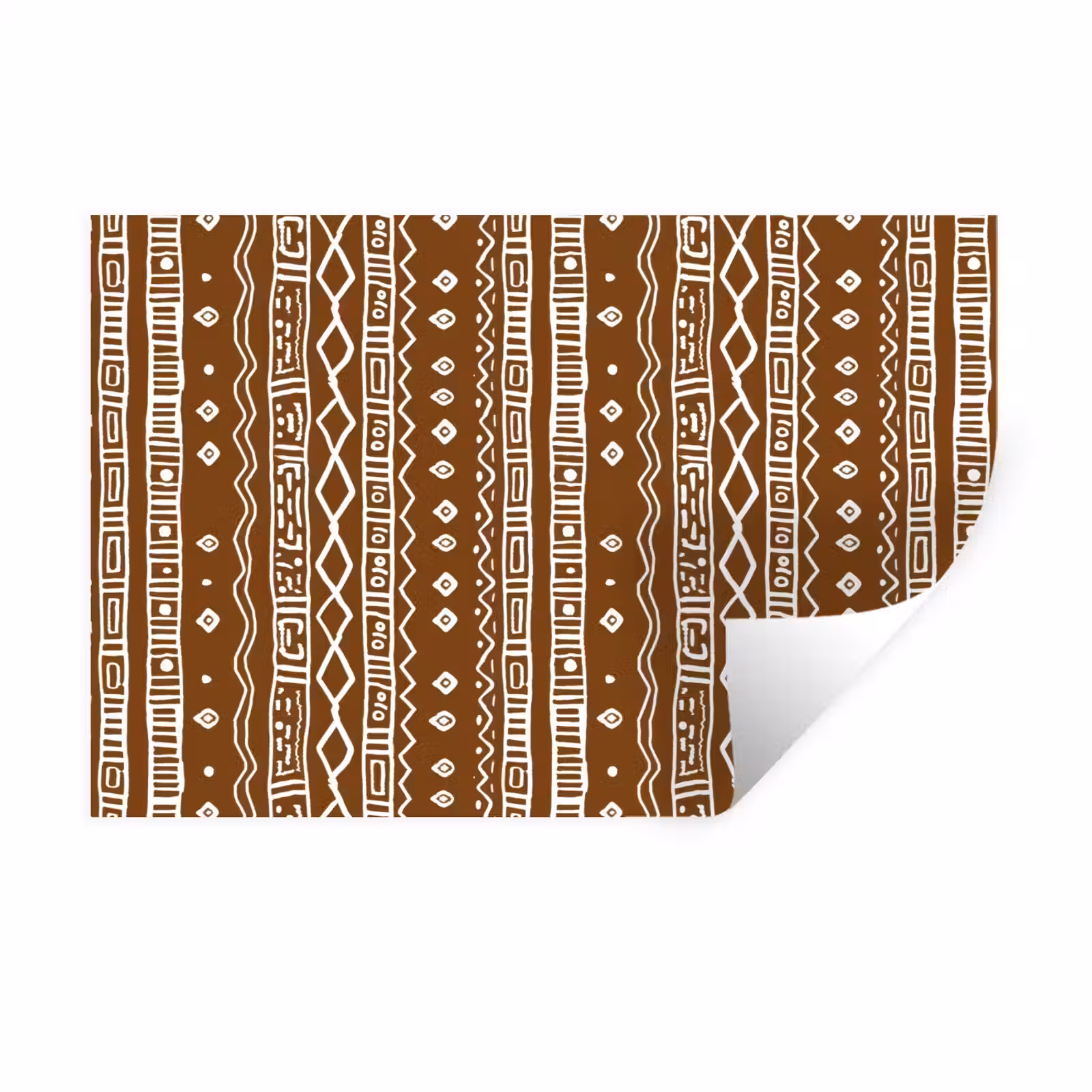 Muursticker - Chocoladebruin - Etnisch - Tribaal - Patroon — 1