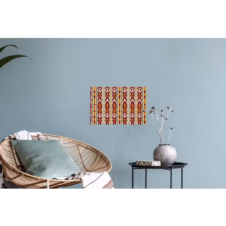 Muursticker - Ikat - Bordeauxrood - Etnisch - Patroon — 4