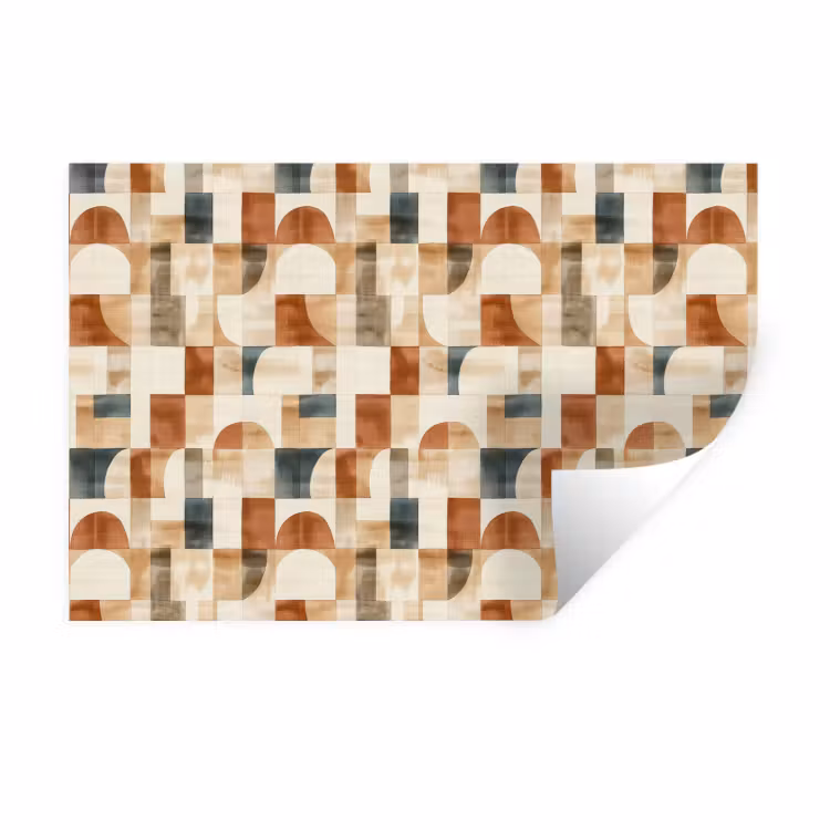Muursticker - Terracotta - Geometrisch - Aquarel - Textuur — 1