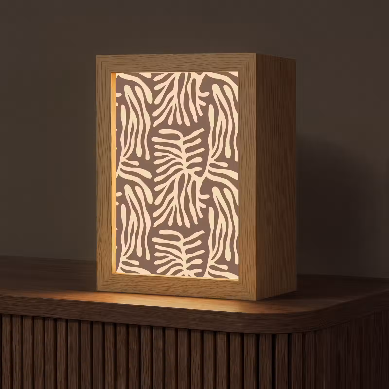 Gepersonaliseerde Lightbox - Bruin - Koraal - Expressief - Patroon — 1