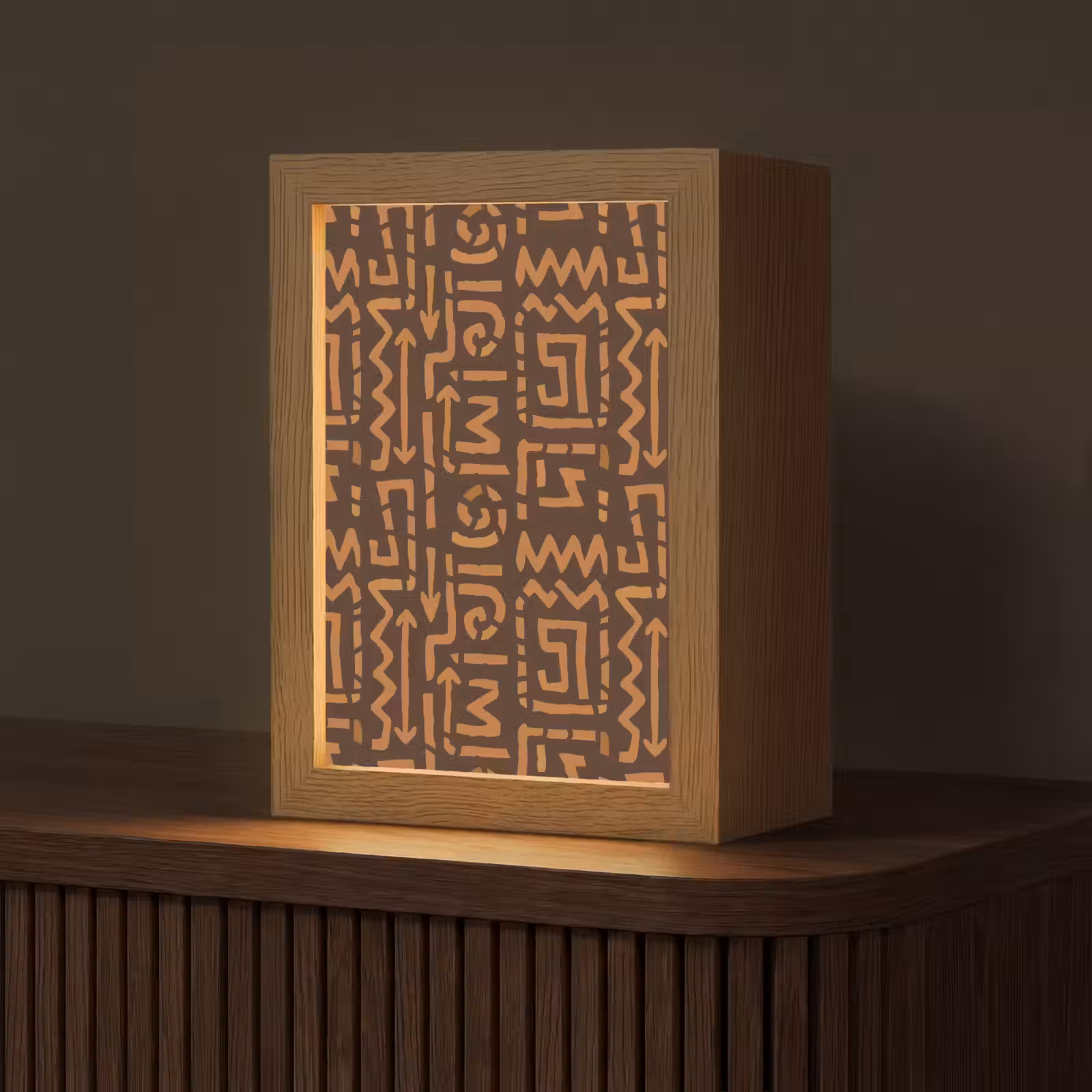 Gepersonaliseerde Lightbox - Chocoladebruin - Etnisch - Tribaal - Symbolen — 1