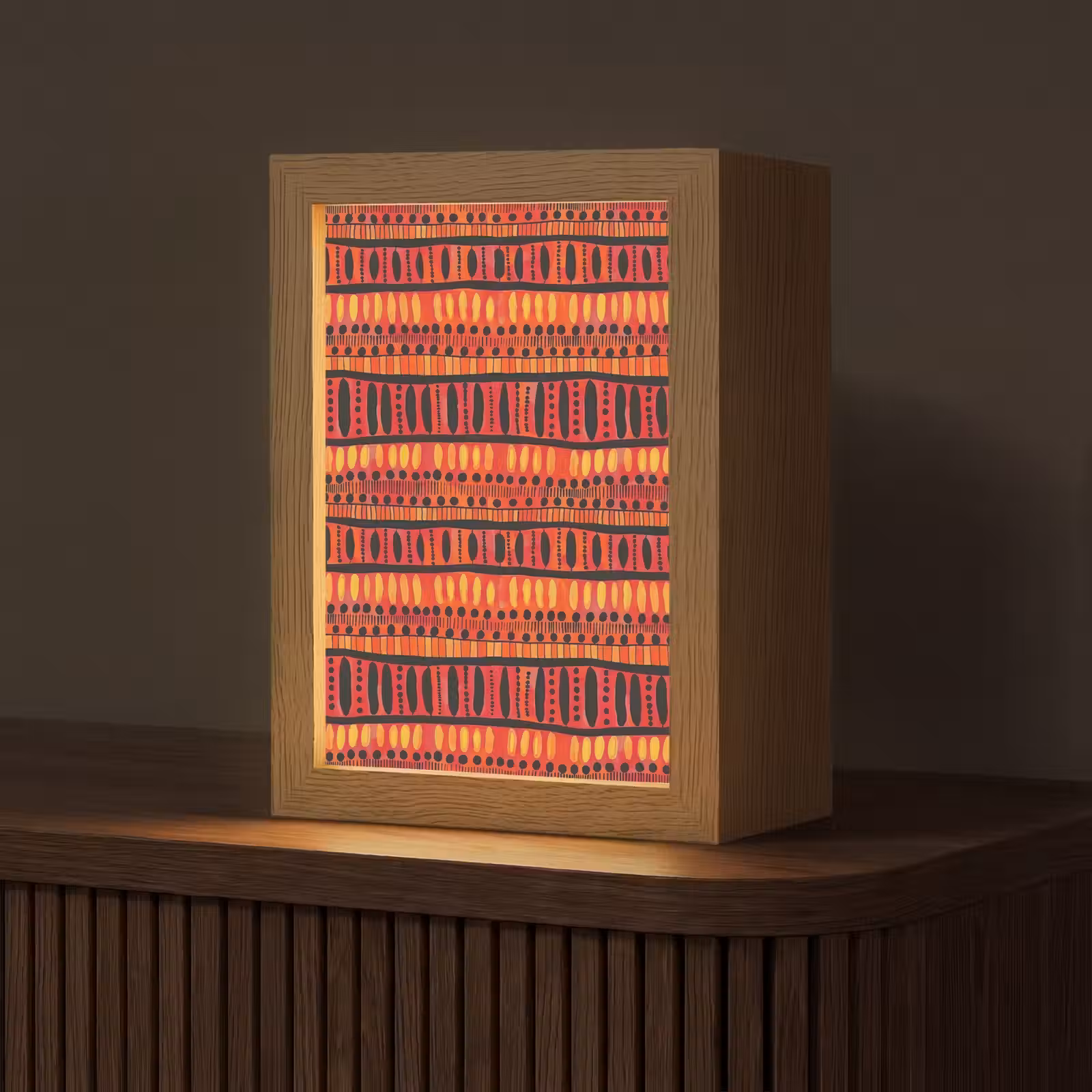 Gepersonaliseerde Lightbox - Rood - Oranje - Etnisch - Expressief - Patroon — 1