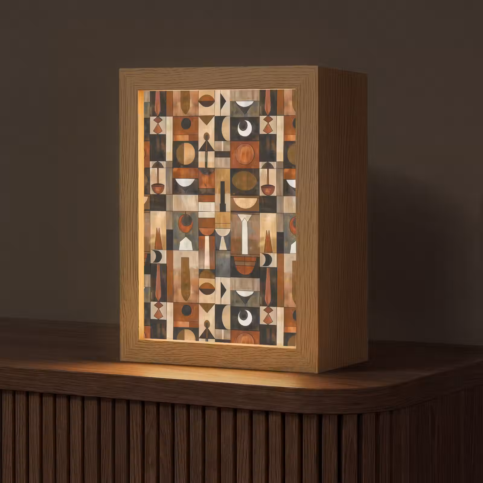 Gepersonaliseerde Lightbox - Terracotta - Geometrisch - Mid-Century - Patroon — 1