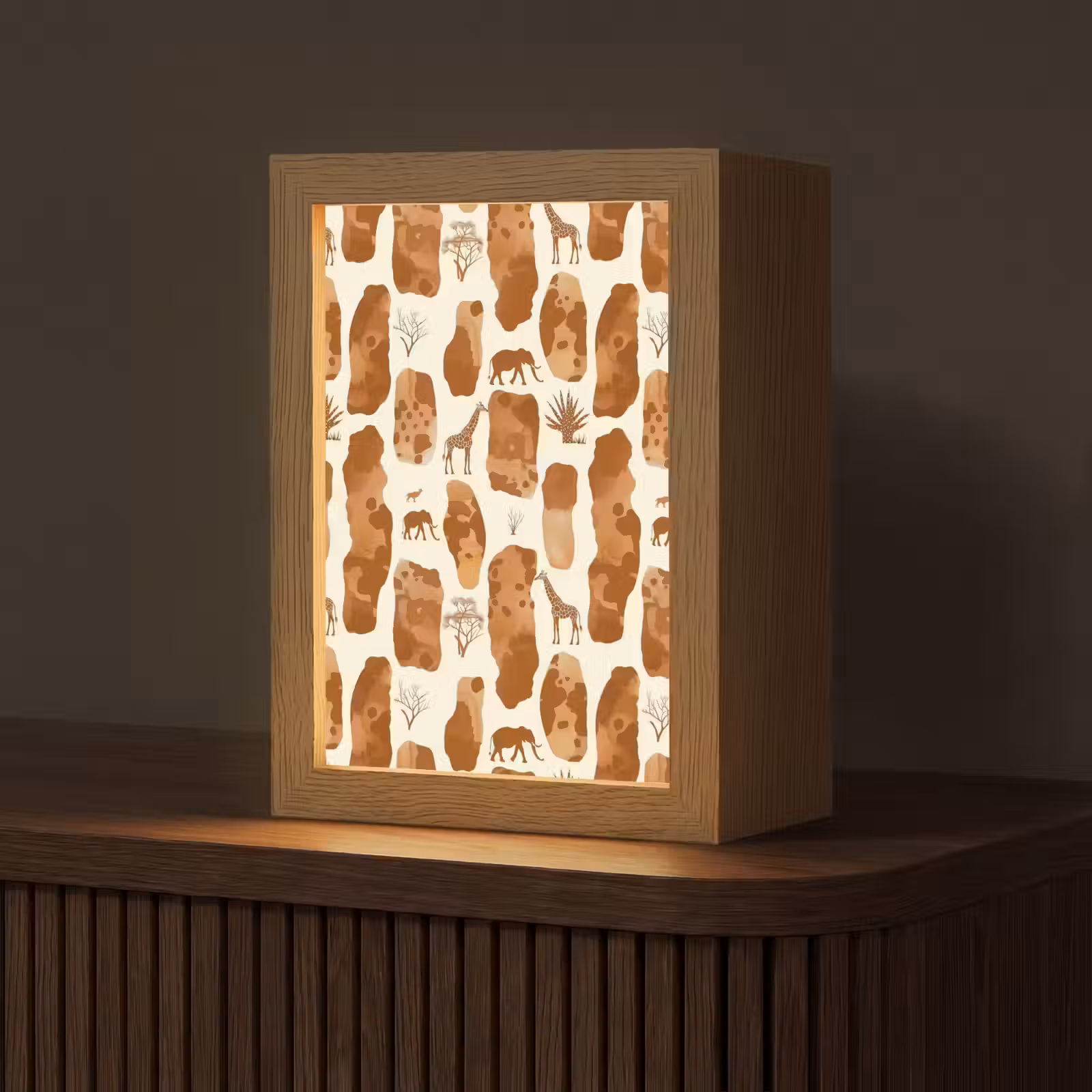 Gepersonaliseerde Lightbox - Terracotta - Safari - Dieren - Patroon — 1
