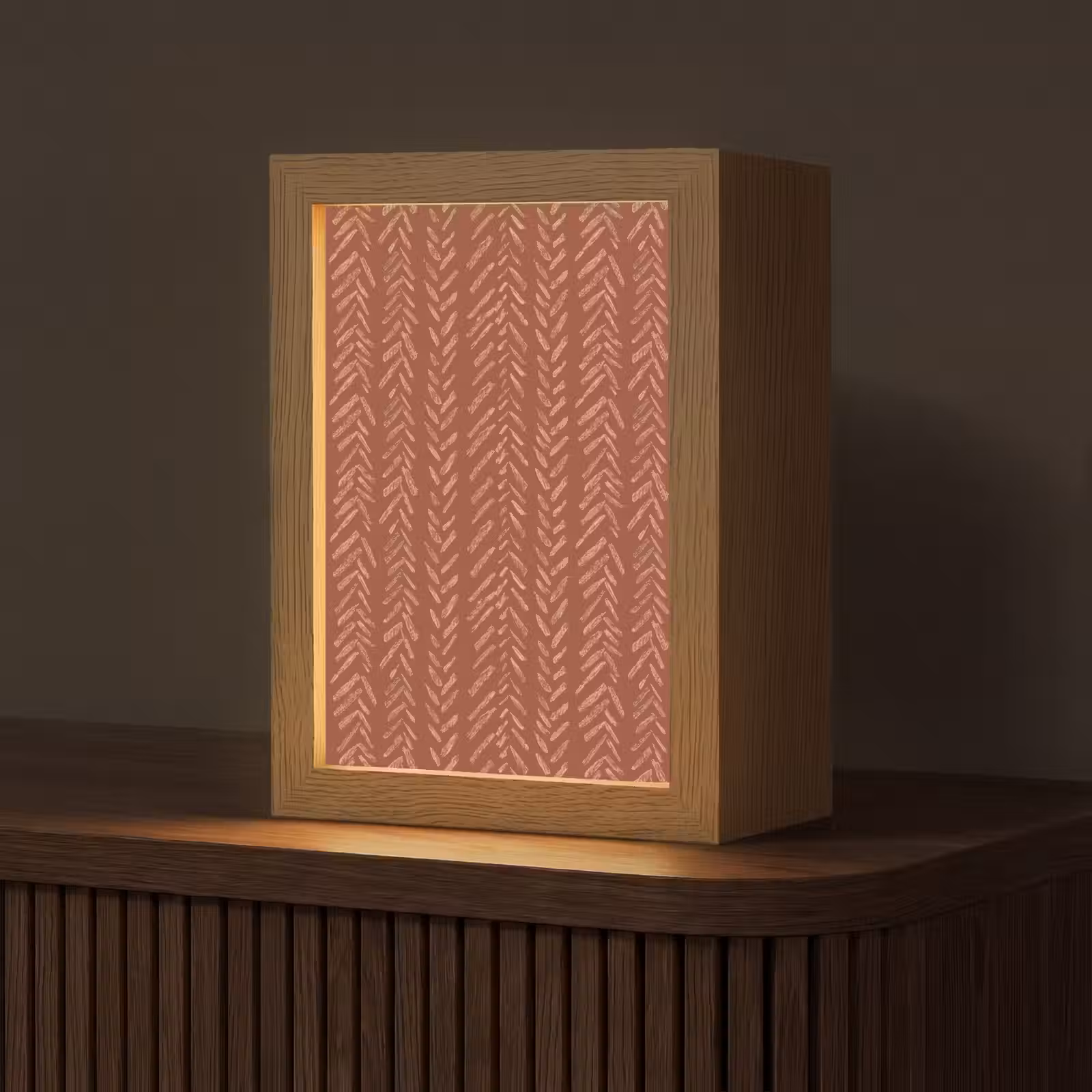 Gepersonaliseerde Lightbox - Terracotta - Visgraat - Ambachtelijk - Patroon — 1