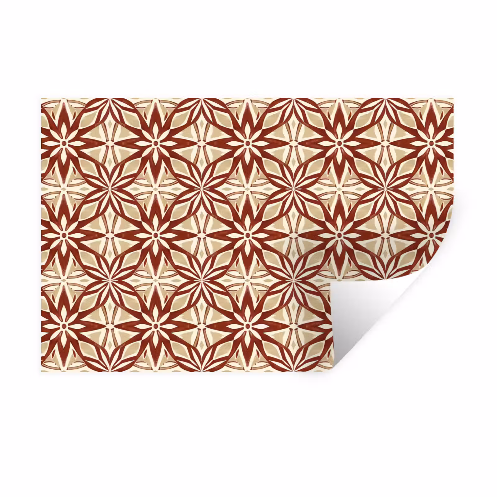 Muursticker - Bordeauxrood - Geometrisch - Tegel - Patroon — 1