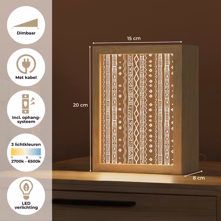 Gepersonaliseerde Lightbox - Chocoladebruin - Etnisch - Tribaal - Patroon — 7