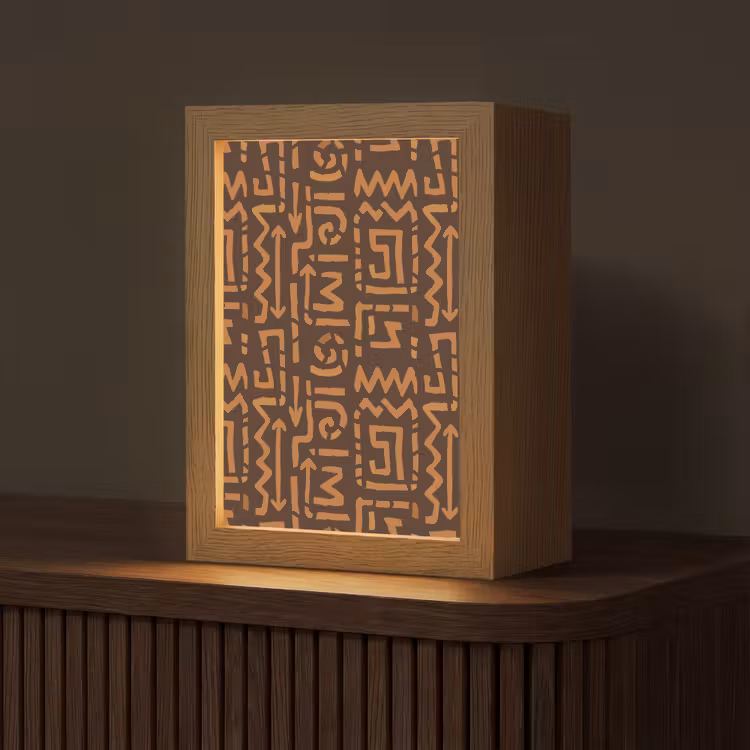 Gepersonaliseerde Lightbox - Chocoladebruin - Etnisch - Tribaal - Symbolen — 1