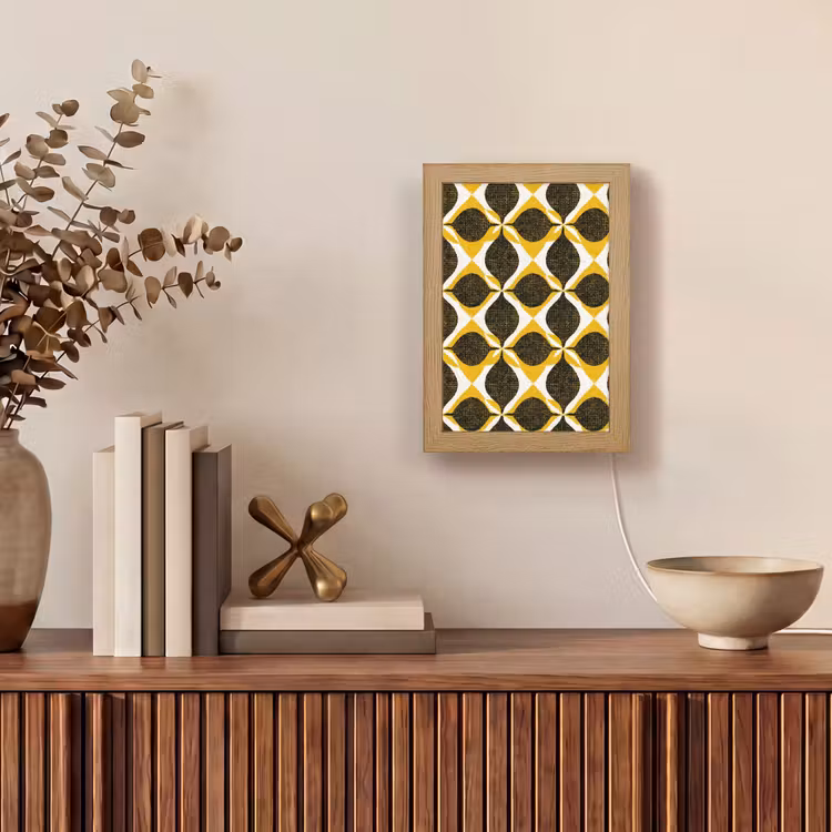 Gepersonaliseerde Lightbox - Geel - Zwart - Geometrisch - Retro - Textuur — 4