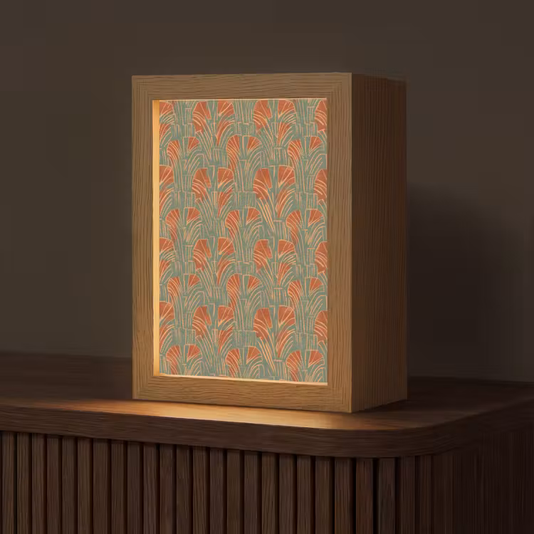 Gepersonaliseerde Lightbox - Groen - Terracotta - Deco - Waaiers — 1