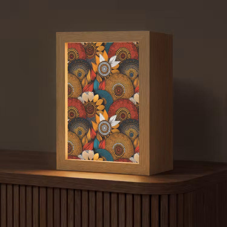 Gepersonaliseerde Lightbox - Kleurrijk - Aboriginal - Dot Painting - Botanisch - Patroon — 1