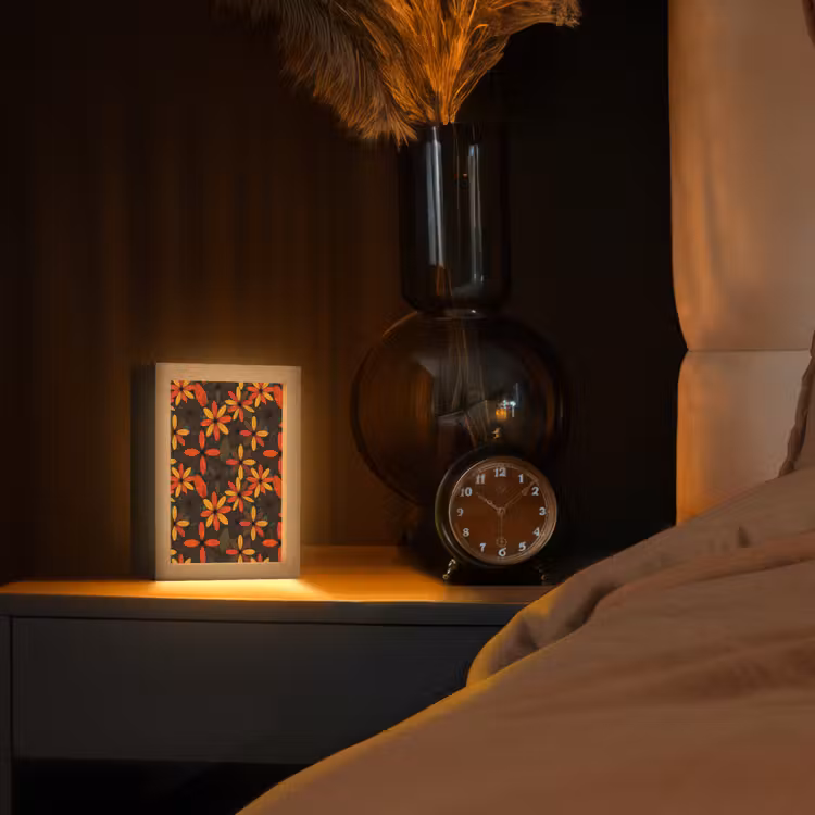 Gepersonaliseerde Lightbox - Oranje - Retro - Bloemen - Herfst — 2
