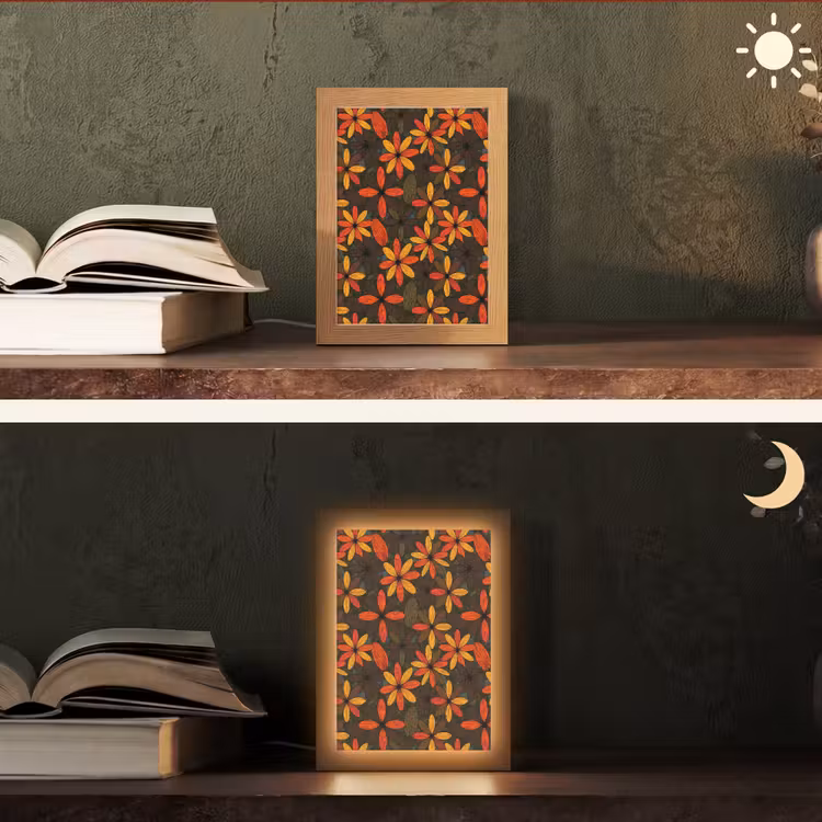Gepersonaliseerde Lightbox - Oranje - Retro - Bloemen - Herfst — 5