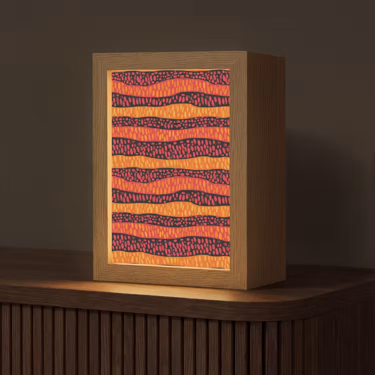 Gepersonaliseerde Lightbox - Oranje - Roze - Expressief - Patroon — 1