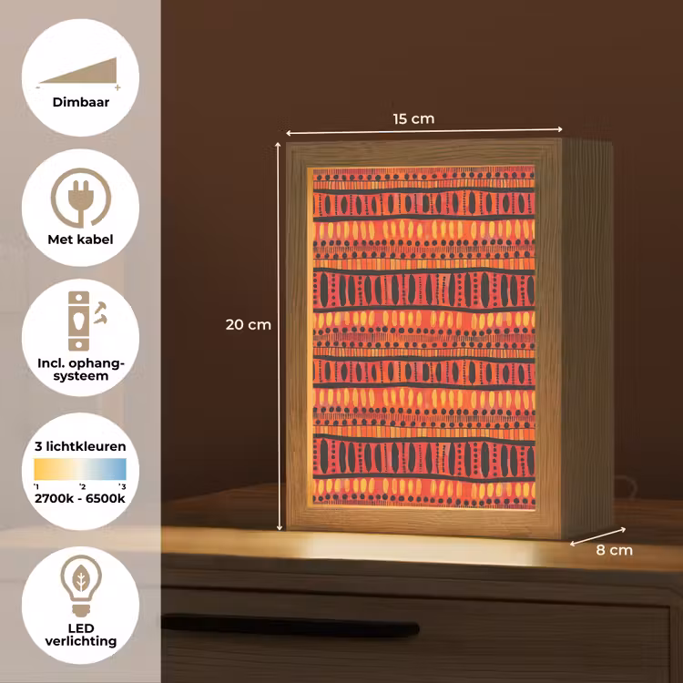 Gepersonaliseerde Lightbox - Rood - Oranje - Etnisch - Expressief - Patroon — 7