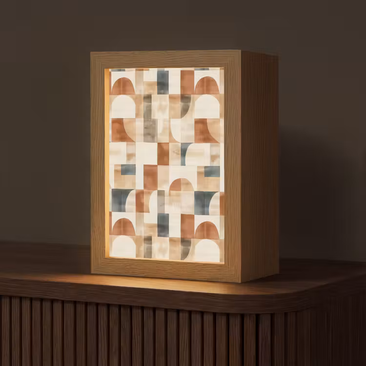 Gepersonaliseerde Lightbox - Terracotta - Geometrisch - Aquarel - Textuur — 1