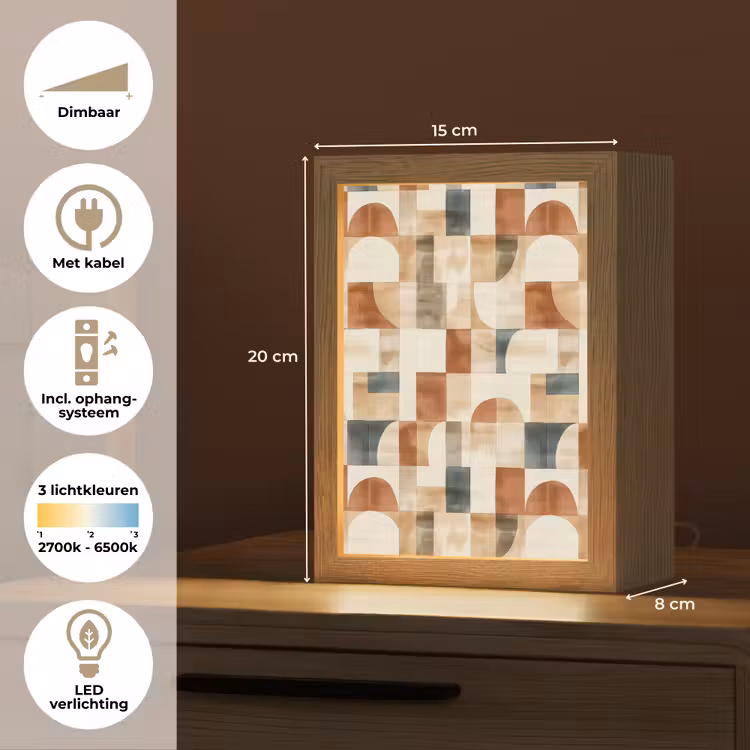 Gepersonaliseerde Lightbox - Terracotta - Geometrisch - Aquarel - Textuur — 7