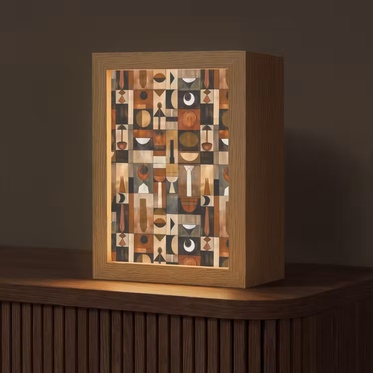 Gepersonaliseerde Lightbox - Terracotta - Geometrisch - Mid-Century - Patroon — 1