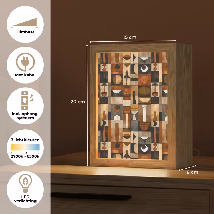 Gepersonaliseerde Lightbox - Terracotta - Geometrisch - Mid-Century - Patroon — 7